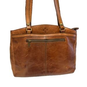 Patricia Nash Poppy Tote Heritage Shoulder Bag, Italian Leather, Tan, Top Zip